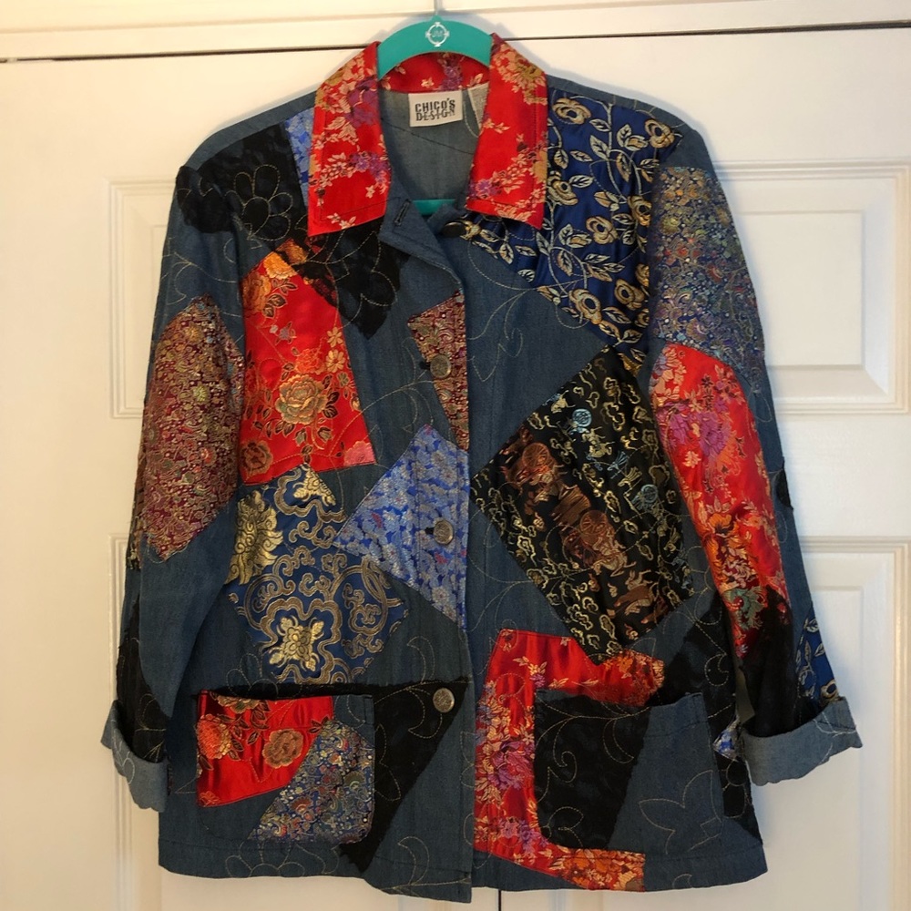 Chico’s patchwork denim jacket